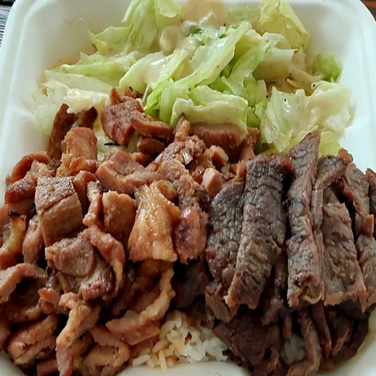 10. Beef & Pork Teriyaki Combo