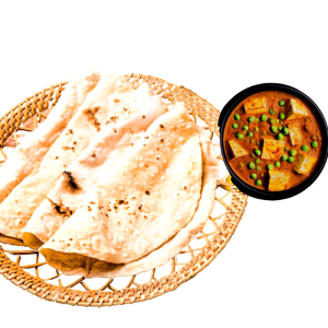 Matar Paneer and Roti (6 pcs)