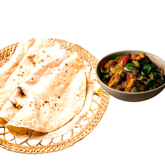 Kadai Paneer and Roti (6 pcs)