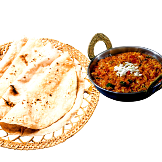 Paneer Bhurji and Roti (6 pcs)