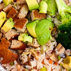 E115. Avocado Soy Chicken Fried Rice