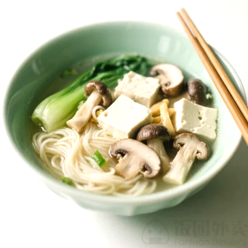 Vegetable, Tofu, Mushroom Vermicelli Soup