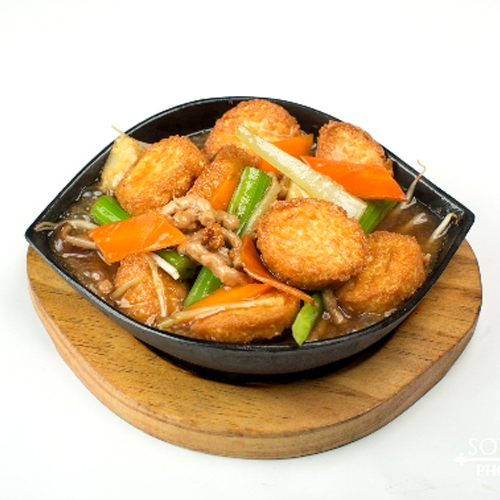 Teppanyaki Egg Tofu with Shredded Pork