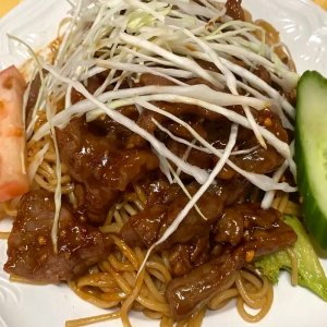 Guyana Style Lo Mein (Meat on Top)