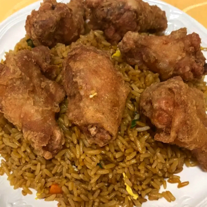 Deep Fried Chicken Wing Rice Platter