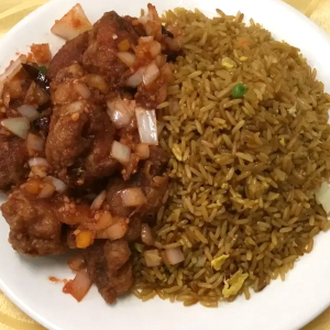 Deep Fried Spicy Chicken Wings Rice Platter