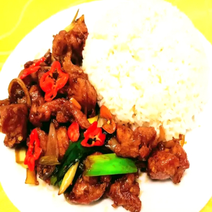 Golden Star Spicy Chicken (Wet) Rice Platter