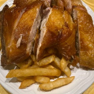 Deep Fried Chicken Leg with French Fries