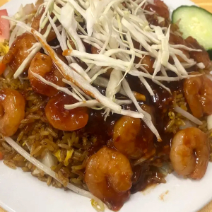 Guyana Style Fried Rice (Meat on Top)