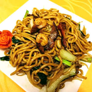 BBQ Pork and Shrimp Shanghai Noodles