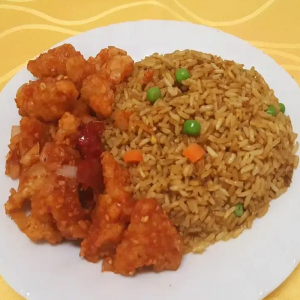 Dry Chili Chicken Rice Platter