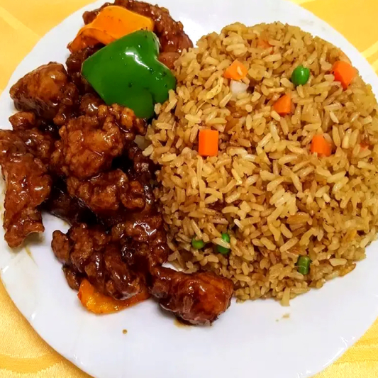 General Tao Chicken Rice Platter