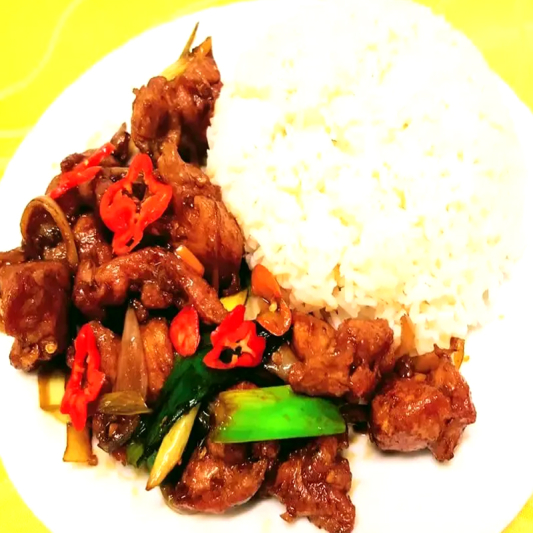 Golden Star Spicy Chicken (Wet) Rice Platter