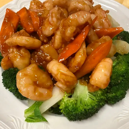 Serving Stir Fried Shrimp