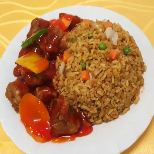 Sweet and Sour Spareribs Rice Platter
