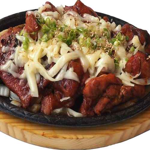 Hot Plate Grilled Cheese Spicy Chicken 철판 치즈매콤치킨 정식 