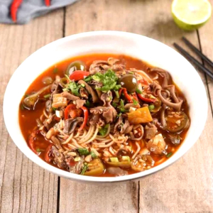 Chicken Offals & Pickled Chili with Noodles