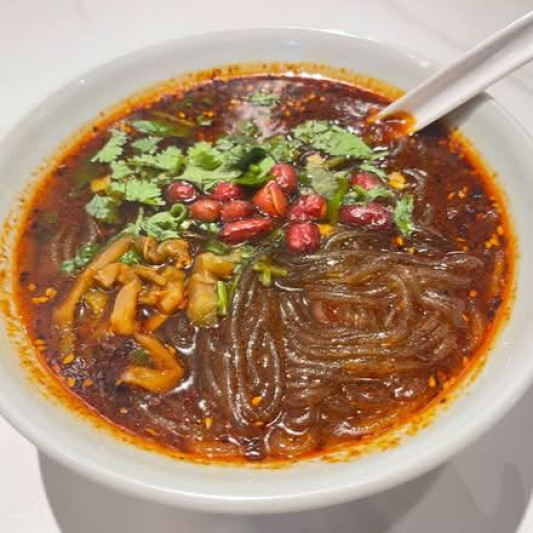 Hot and Sour Glass Noodle Soup 三喜酸辣粉 