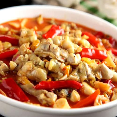 Pickled Pepper Frog Noodles 泡椒牛蛙面