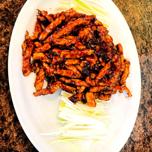 Stir-Fried Pork with Bean Paste Served with Bean Curd Sheet 京酱肉丝