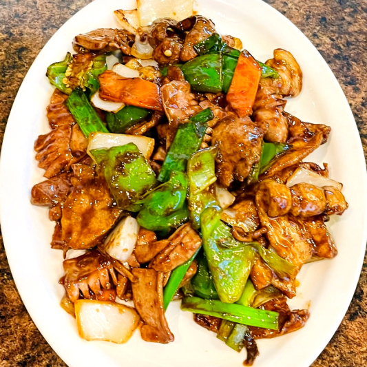 Pork Belly, Pork Kidney and Pork Liver Stir-Fried 老爆三(五花，猪肝，猪腰)