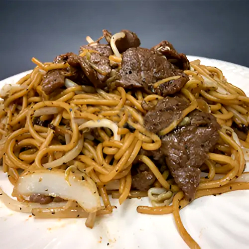 Stir-Fried Black Pepper Beef Spaghetti 黑椒干炒牛肉意粉