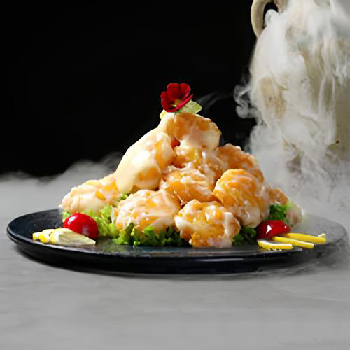 Deep Fried Shrimp with Wasabi Sauce