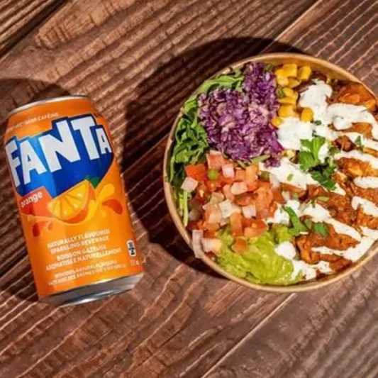 Bowl and Canned Drink