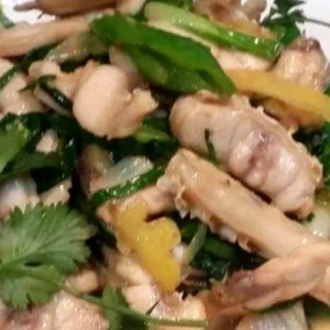 Crispy Fish Fillet Tossed with Ginger & Green Onion