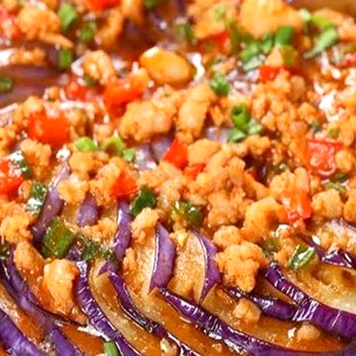 Sizzling Eggplant with Minced Pork
