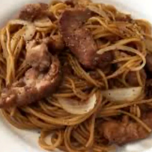 Pork Chop Spaghetti with Black Pepper Sauce