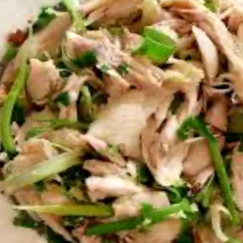 Shredded Chicken with Ginger & Green Onion Oil