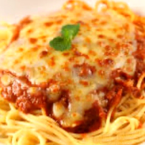 Meat Sauce Spaghetti with Cheese