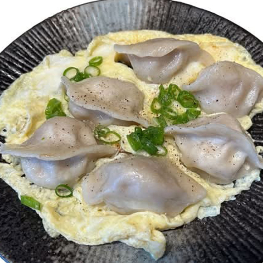 Pan-Fried Pork Dumplings with Egg