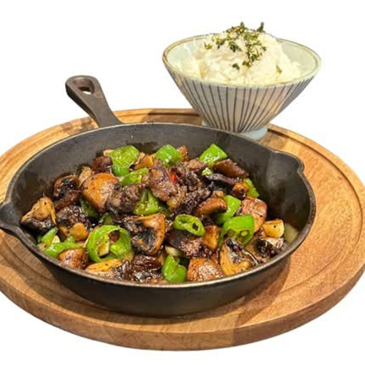 Garlic Black Pepper Beef with Rice