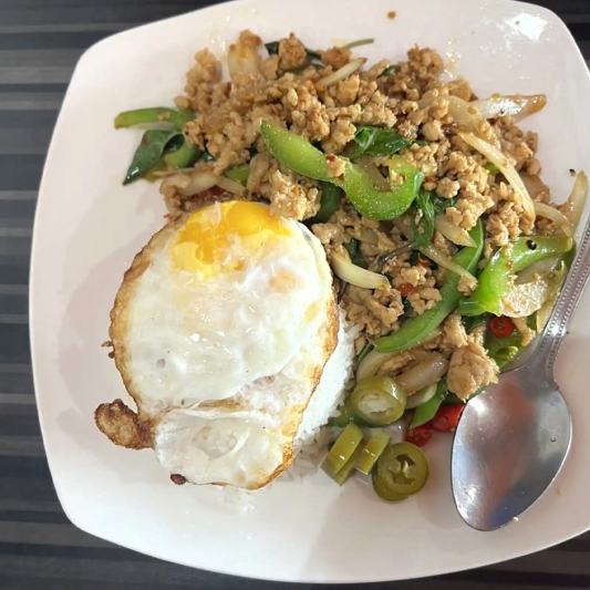 Ka Prow Ground Meat with Fried Egg on Top