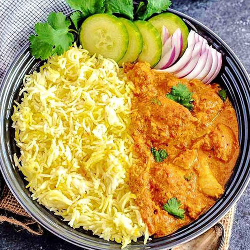 Shahi Paneer, Rice, Salad & Pop