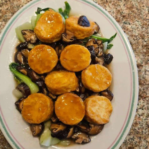 Egg Tofu with Bok Choy