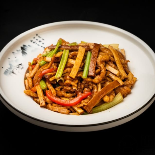 90. Stir-Fried Pork with Dried Bean Curd 香干肉丝