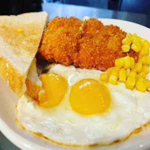 Pan-Fried Fish Fillet with Egg & Toast