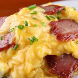 Barbecued Pork with Egg Chow Mein