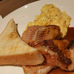 Pan-Fried Chicken Steak with Egg & Toast