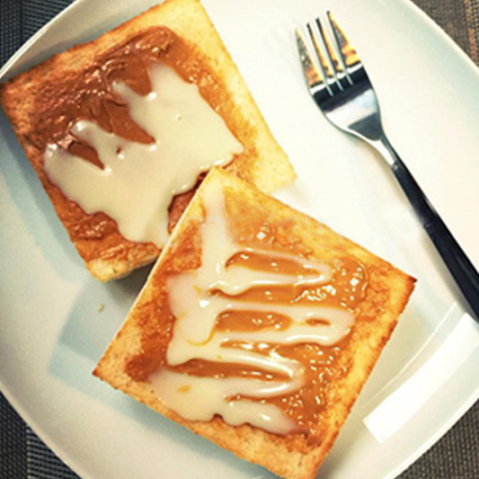 Toast with Condensed Milk & Peanut Butter