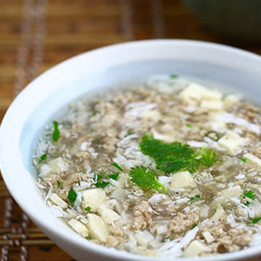 Minced Beef & Egg White Soup