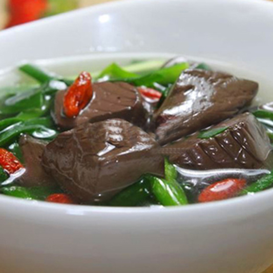 Pork Blood & Intestine with Chinese Chives Noodle in Soup
