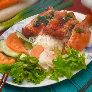 42. Grilled Chicken Leg over Rice (Cơm Đ&ugrave;i G&agrave; Nướng)