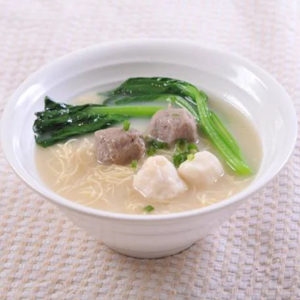 Beef Ball and Fish Ball Flat Rice Noodle Soup