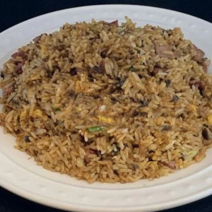 Olive Vegetables with BBQ Pork Fried Rice