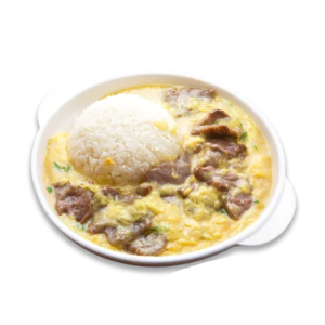 Beef with Scrambled Eggs over Rice