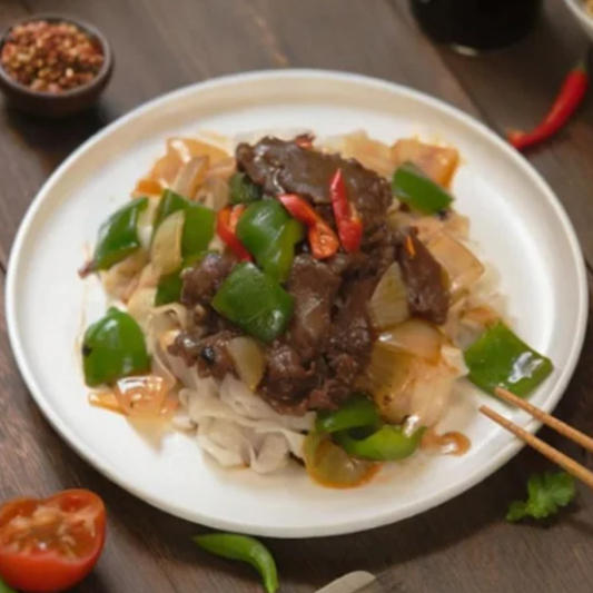 Beck Bean with Beef Chow Fun